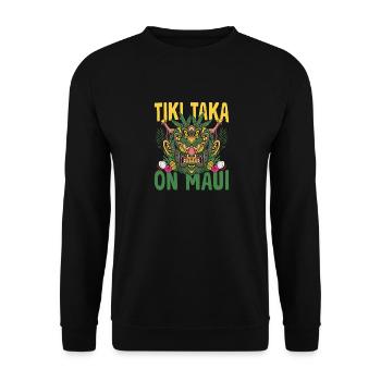 Tiki Taka on Maui Hawaiian Luau Maui Hawaii Party - Unisex Sweatshirt - black - Front - Alina (178cm) & Michal (187cm)