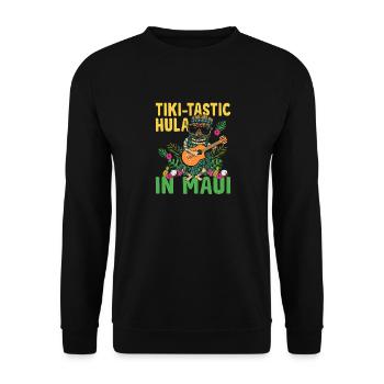 Tiki Tactic Hula On Maui Tiki Hawaiian Luau - Unisex Sweatshirt - black - Front - Alina (178cm) & Michal (187cm)