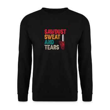 menuisier sciure de bois, menuisier, - Sweat-shirt Unisexe - noir - Devant - Alina (178cm) & Michal (187cm)
