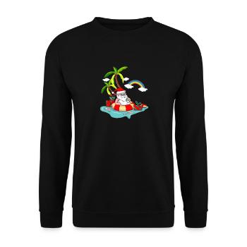 Weihnachten Im Juli Santa Hawaiian Beach Cocktail - Unisex Pullover - Schwarz - Vorne - Alina (178cm) & Michal (187cm)