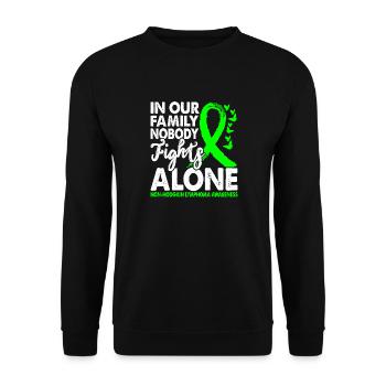 Niemand Kämpft Allein Gegen - Unisex Pullover - Schwarz - Vorne - Alina (178cm) & Michal (187cm)