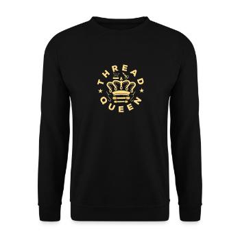 Fadenkönigin Kreuzstich Handwerk Quilten Nähen - Unisex Pullover - Schwarz - Vorne - Alina (178cm) & Michal (187cm)