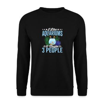 Ich Mag Aquarien, Aquascaping, Aquascaper, - Unisex Pullover - Schwarz - Vorne - Alina (178cm) & Michal (187cm)