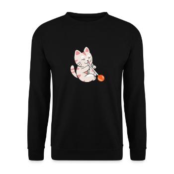 Glasbläserkatze Glasbläser Glasarbeiter - Unisex Pullover - Schwarz - Vorne - Alina (178cm) & Michal (187cm)