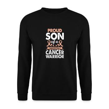 Son of Endometrial Cancer Warrior Consciousness - Unisex Sweatshirt - black - Front - Alina (178cm) & Michal (187cm)