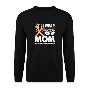 Wear a peach-colored ribbon to the - Unisex Sweatshirt - black - Front - Alina (178cm) & Michal (187cm)