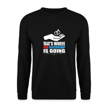 Lovable Rings Of Wedding For Valentine Artwork - Unisex Sweatshirt - black - Front - Alina (178cm) & Michal (187cm)