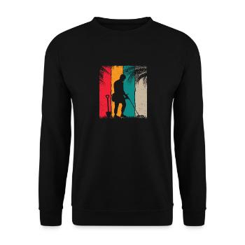 Retro Metal Detector Metal Detection Lover - Unisex Sweatshirt - black - Front - Alina (178cm) & Michal (187cm)