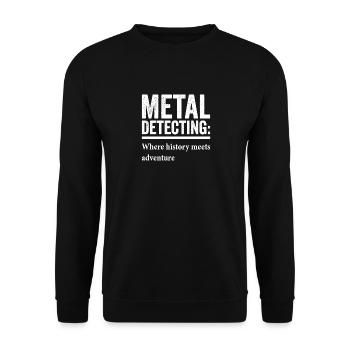 L’histoire rencontre le détecteur de métaux d’aventure - Sweat-shirt Unisexe - noir - Devant - Alina (178cm) & Michal (187cm)