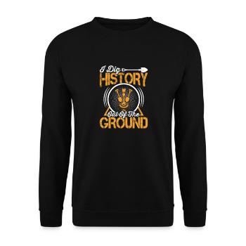Dig History Metalldetektor Metalldetektion - Unisex Pullover - Schwarz - Vorne - Alina (178cm) & Michal (187cm)