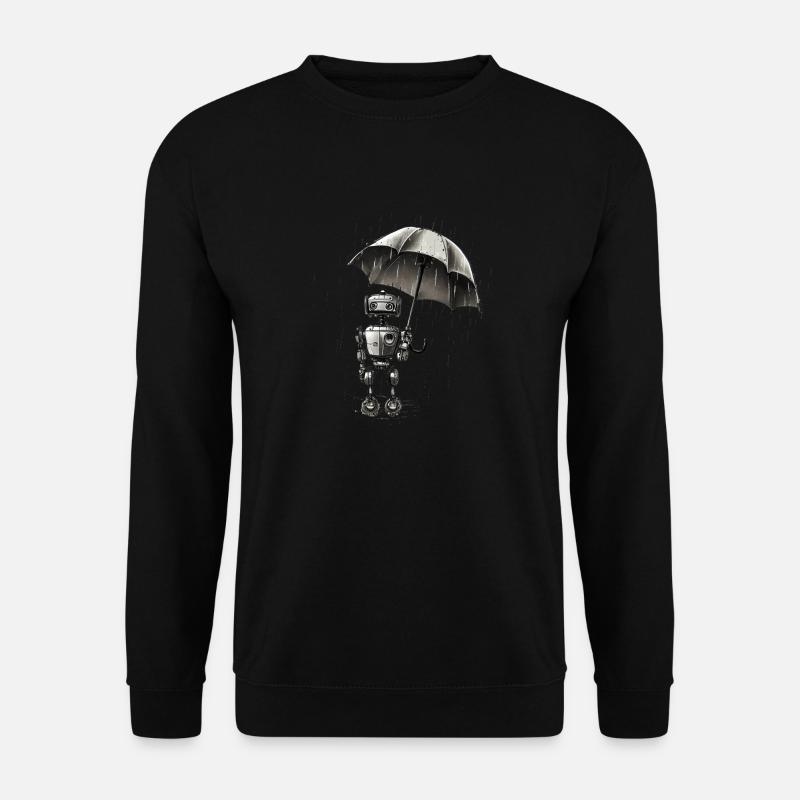 robot in the rain - Unisex Pullover - Schwarz