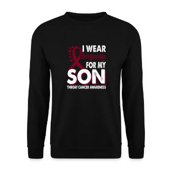 Wear a burgundy ribbon for the - Unisex Sweatshirt - black - Front - Alina (178cm) & Michal (187cm)