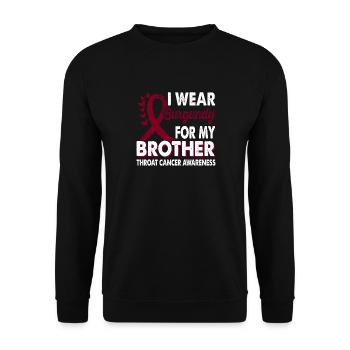 Wear burgundy for the Brother Throat - Unisex Sweatshirt - black - Front - Alina (178cm) & Michal (187cm)