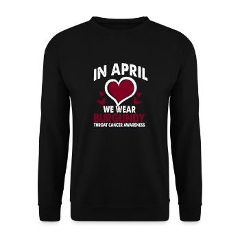 In April we wear Burgundy, Month of Enlightenment - Unisex Sweatshirt - black - Front - Alina (178cm) & Michal (187cm)