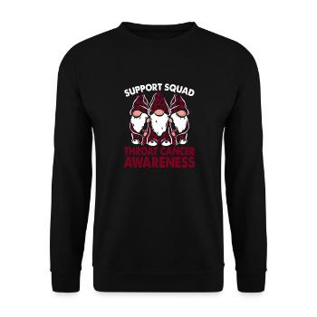 Support Squad Throat Cancer Awareness Month - Unisex Pullover - Schwarz - Vorne - Alina (178cm) & Michal (187cm)