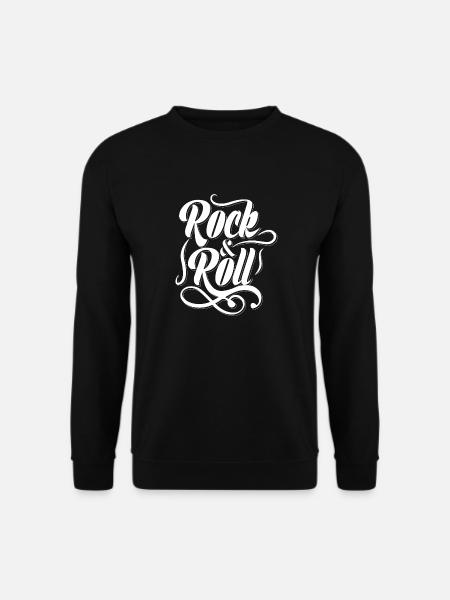 Rock'n'Roll-Typografie-Text - Unisex Pullover - Schwarz