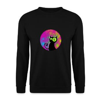 Black cat with glowing eyes - Unisex Sweatshirt - black - Front - Alina (178cm) & Michal (187cm)