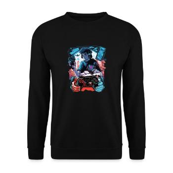 Contrôleur de jeu vidéo Anime Gaming Gamer - Sweat-shirt Unisexe - noir - Devant - Alina (178cm) & Michal (187cm)