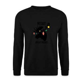 Merry Christmoose Christmas Moose Deer X-Mas - Unisex Sweatshirt - black - Front - Alina (178cm) & Michal (187cm)