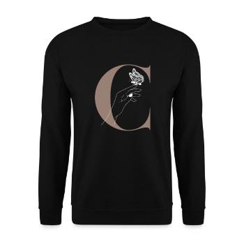 letter C magic butterfly - Unisex Sweatshirt - black - Front - Alina (178cm) & Michal (187cm)