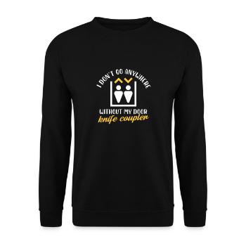 I don't go anywhere without my door knife coupler - Unisex Pullover - Schwarz - Vorne - Alina (178cm) & Michal (187cm)