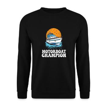 Motorboat Champion Lake Life Boat Parade Champ - Unisex Pullover - Schwarz - Vorne - Alina (178cm) & Michal (187cm)