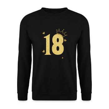 18th Anniversary Golden Crown - Unisex Sweatshirt - black - Front - Alina (178cm) & Michal (187cm)