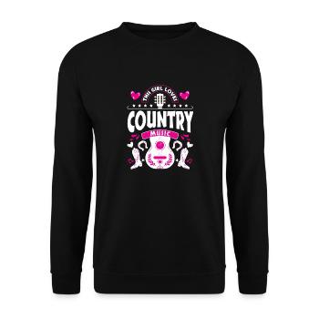 Cette fille aime la musique country - Sweat-shirt Unisexe - noir - Devant - Alina (178cm) & Michal (187cm)