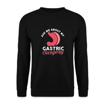 Posez-moi des questions sur ma chirurgie gastrique - Sweat-shirt Unisexe - noir - Devant - Alina (178cm) & Michal (187cm)