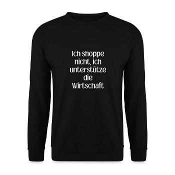Helfe der Wirtschaft..Tolles Oberteil - Unisex Pullover - Schwarz - Vorne - Alina (178cm) & Michal (187cm)