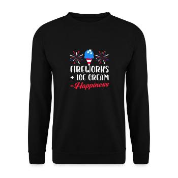 fireworks and ice cream happiness Design - Unisex Pullover - Schwarz - Vorne - Alina (178cm) & Michal (187cm)