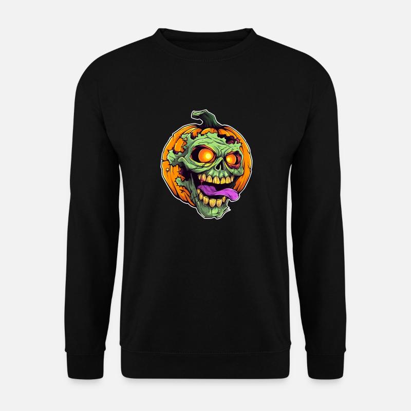 Zombie Kürbis Halloween - Unisex Pullover - Schwarz