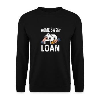 Home Sweet Loan Design pour un employé de banque - Sweat-shirt Unisexe - noir - Devant - Alina (178cm) & Michal (187cm)