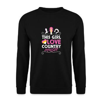 This girl love country music - Unisex Sweatshirt - black - Front - Alina (178cm) & Michal (187cm)