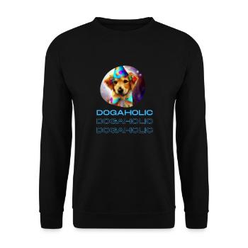Dogaholic T-shirt Statement Tshirt für Hundefans - Unisex Pullover - Schwarz - Vorne - Alina (178cm) & Michal (187cm)