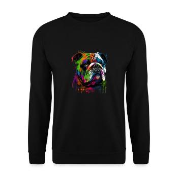 English Bulldog Pop Art I Dog Lover I Splash Art - Unisex Sweatshirt - black - Front - Alina (178cm) & Michal (187cm)