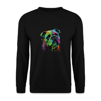 English Bulldog Pop Art I Dog Lover I Splash Art - Unisex Sweatshirt - black - Front - Alina (178cm) & Michal (187cm)