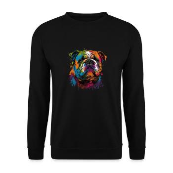 English Bulldog Pop Art I Dog Lover I Splash Art - Unisex Sweatshirt - black - Front - Alina (178cm) & Michal (187cm)