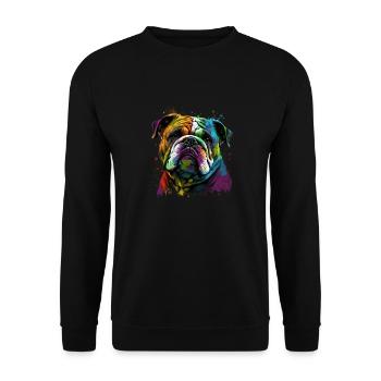 English Bulldog Pop Art I Dog Lover I Splash Art - Unisex Sweatshirt - black - Front - Alina (178cm) & Michal (187cm)