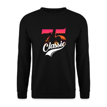 Vintage 1975-75th Anniversary - Unisex Sweatshirt - black - Front - Alina (178cm) & Michal (187cm)