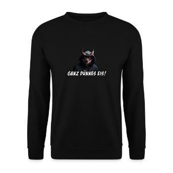 ganz dünnes eis Halloween Fledermaus - Unisex Pullover - Schwarz - Vorne - Alina (178cm) & Michal (187cm)