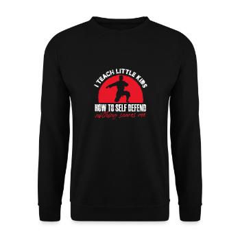 I teach little kids how to self defend Design - Unisex Pullover - Schwarz - Vorne - Alina (178cm) & Michal (187cm)