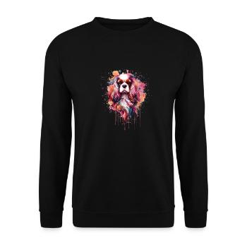 Cavalier dog among colors - Unisex Sweatshirt - black - Front - Alina (178cm) & Michal (187cm)