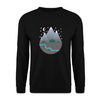 Geo Art - Unisex Pullover - Schwarz - Vorne - Alina (178cm) & Michal (187cm)