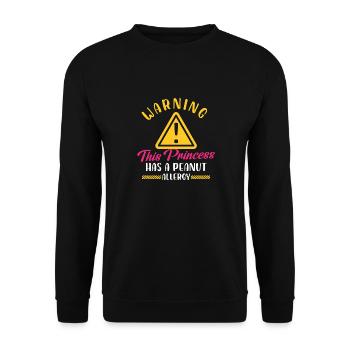 Warning The Princess And The Peanut Allergy Nut - Unisex Sweatshirt - black - Front - Alina (178cm) & Michal (187cm)