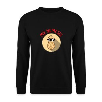 Peanut My Nemesis - Food Allergy Awareness Peanut - Unisex Sweatshirt - black - Front - Alina (178cm) & Michal (187cm)