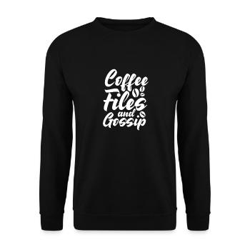 Coffee files and gossip HR - Unisex Sweatshirt - black - Front - Alina (178cm) & Michal (187cm)