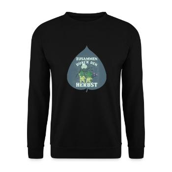 Together Through the Fall Leaves Gift - Unisex Sweatshirt - black - Front - Alina (178cm) & Michal (187cm)