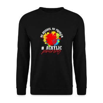 No brush No problem Acrylic pouring - Unisex Sweatshirt - black - Front - Alina (178cm) & Michal (187cm)