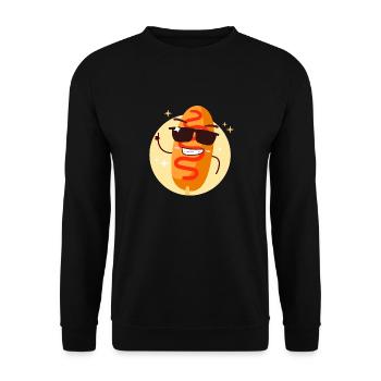 Cool corn dog - Unisex Pullover - Schwarz - Vorne - Alina (178cm) & Michal (187cm)